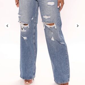 On Trend 90's Baggy Jeans - Medium Blue Wash